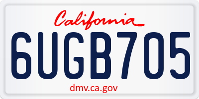 CA license plate 6UGB705
