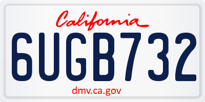 CA license plate 6UGB732