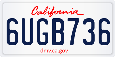 CA license plate 6UGB736
