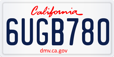 CA license plate 6UGB780