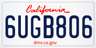 CA license plate 6UGB806