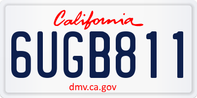 CA license plate 6UGB811