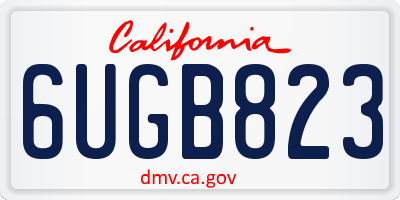 CA license plate 6UGB823