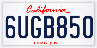CA license plate 6UGB850