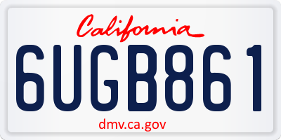 CA license plate 6UGB861