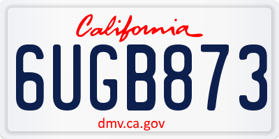 CA license plate 6UGB873