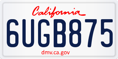 CA license plate 6UGB875