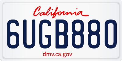 CA license plate 6UGB880