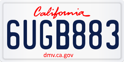CA license plate 6UGB883