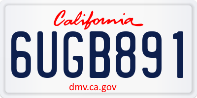 CA license plate 6UGB891