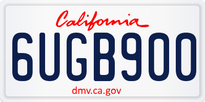 CA license plate 6UGB900