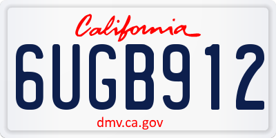 CA license plate 6UGB912
