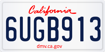 CA license plate 6UGB913