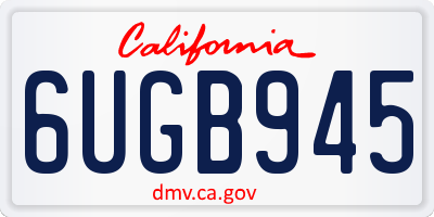 CA license plate 6UGB945