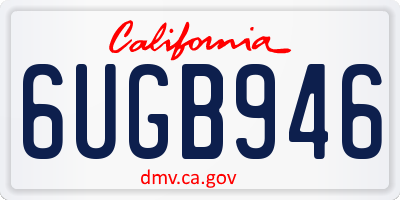 CA license plate 6UGB946