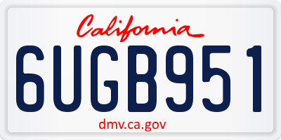 CA license plate 6UGB951