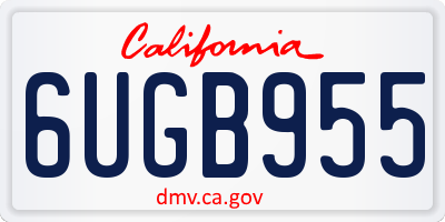 CA license plate 6UGB955