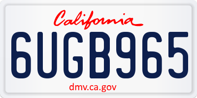 CA license plate 6UGB965