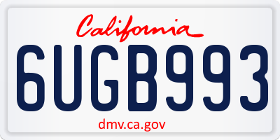 CA license plate 6UGB993