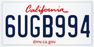 CA license plate 6UGB994