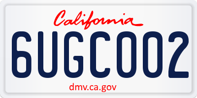 CA license plate 6UGC002