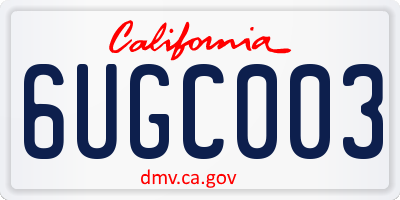CA license plate 6UGC003