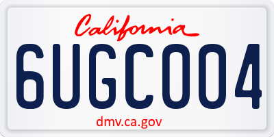 CA license plate 6UGC004