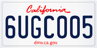 CA license plate 6UGC005