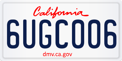 CA license plate 6UGC006