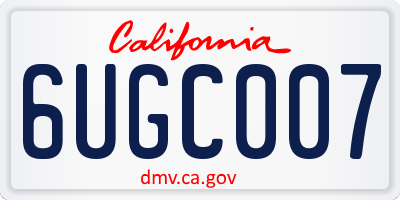 CA license plate 6UGC007