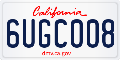CA license plate 6UGC008