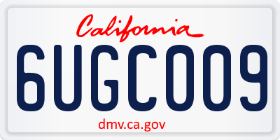 CA license plate 6UGC009