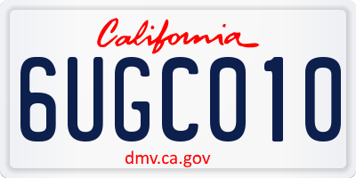 CA license plate 6UGC010