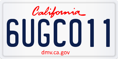 CA license plate 6UGC011