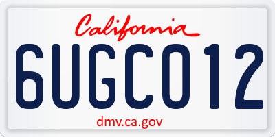 CA license plate 6UGC012