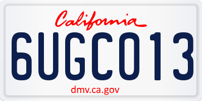 CA license plate 6UGC013