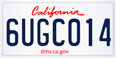 CA license plate 6UGC014