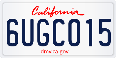 CA license plate 6UGC015