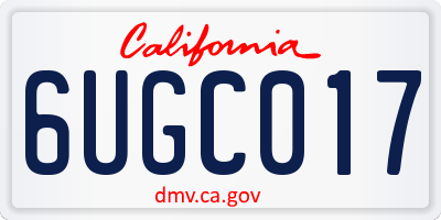CA license plate 6UGC017
