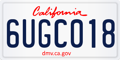 CA license plate 6UGC018