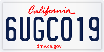 CA license plate 6UGC019