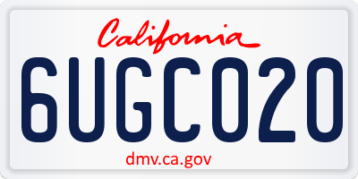 CA license plate 6UGC020