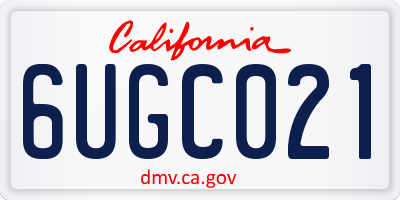 CA license plate 6UGC021