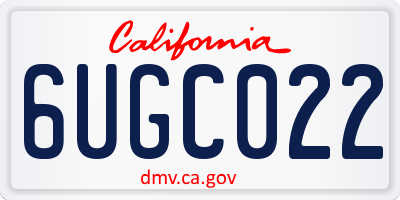 CA license plate 6UGC022