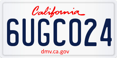 CA license plate 6UGC024