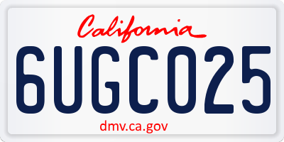 CA license plate 6UGC025