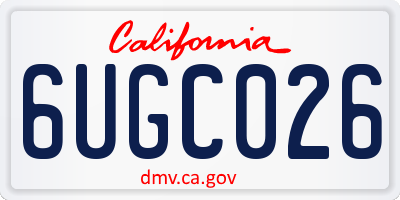 CA license plate 6UGC026