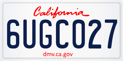 CA license plate 6UGC027