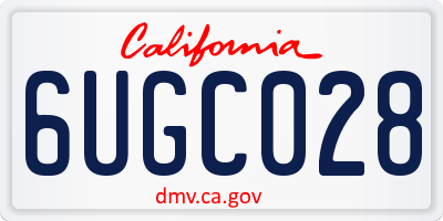 CA license plate 6UGC028