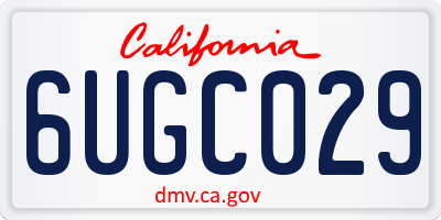 CA license plate 6UGC029